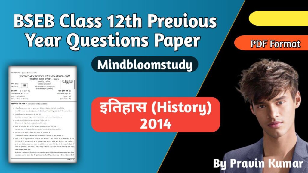 Bihar Board Class 12th History 2014 PYQ Paper
